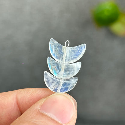 Natural Moonstone Half Moon Charm
