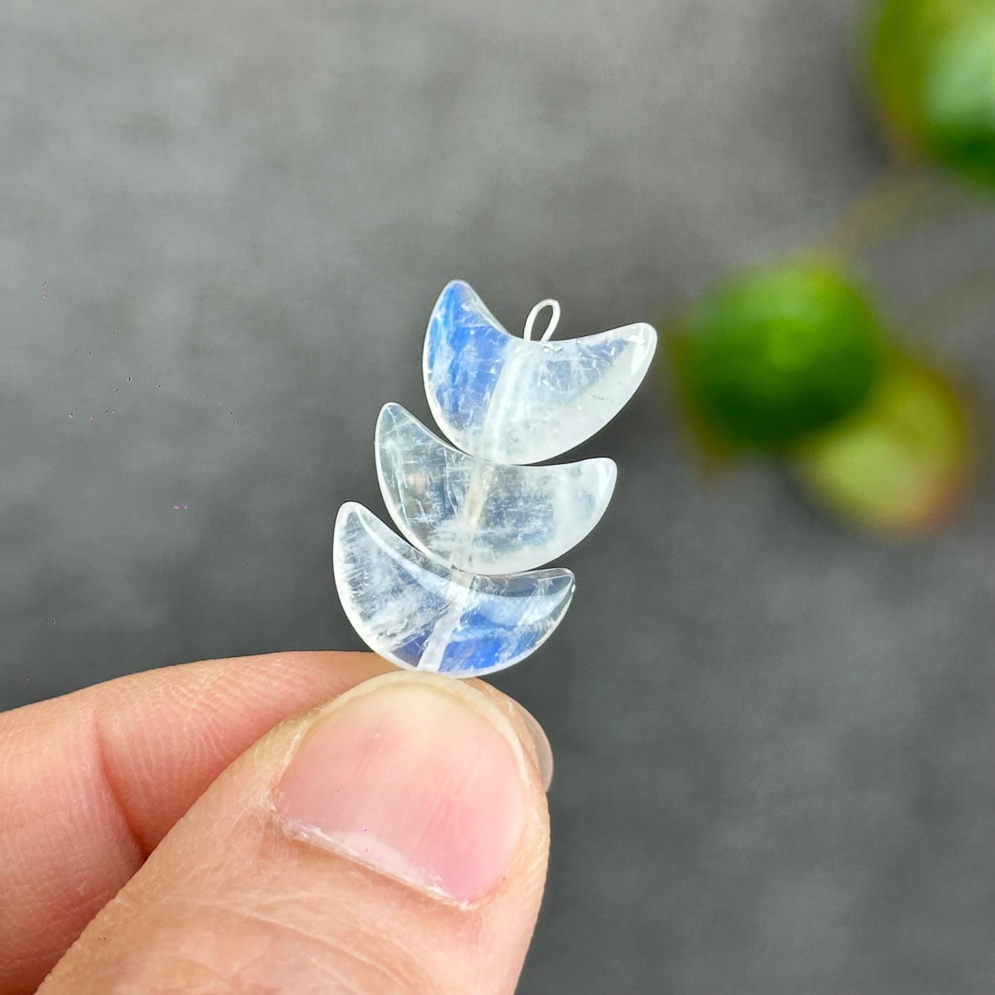 Natural Moonstone Half Moon Charm
