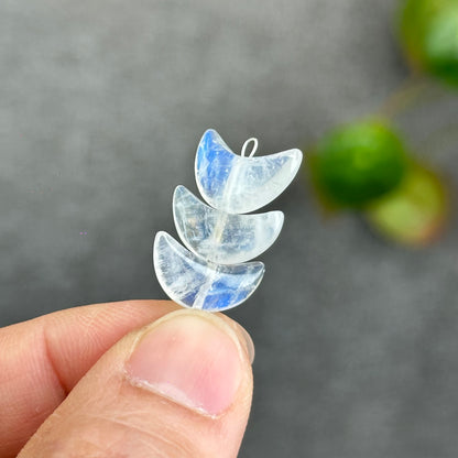 Natural Moonstone Half Moon Charm