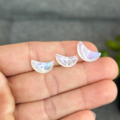 Natural Moonstone Half Moon Charm