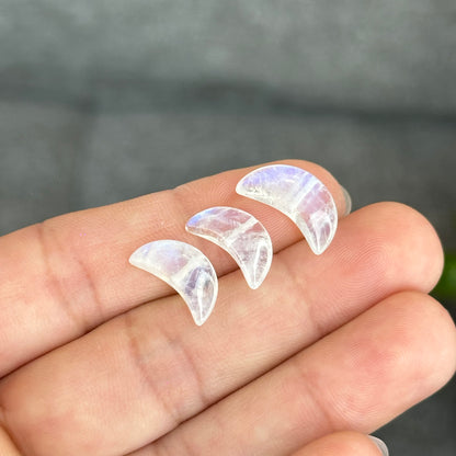 Natural Moonstone Half Moon Charm