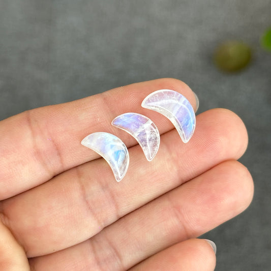 Natural Moonstone Half Moon Charm