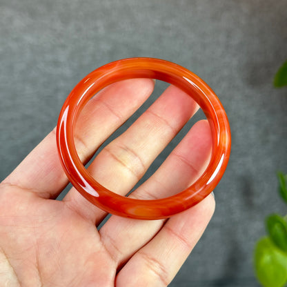 Red Agate Banle Leaf Style Size 55 mm