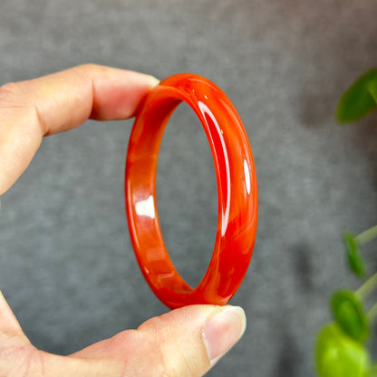 Red Agate Banle Leaf Style Size 55 mm