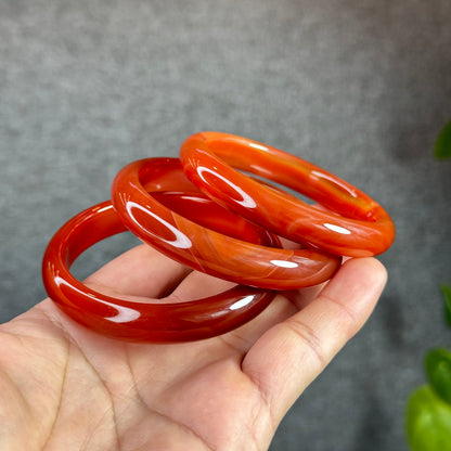 Red Agate Banle Leaf Style Size 55 mm