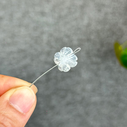 Natural Moonstone Four Leaf Clover Charm