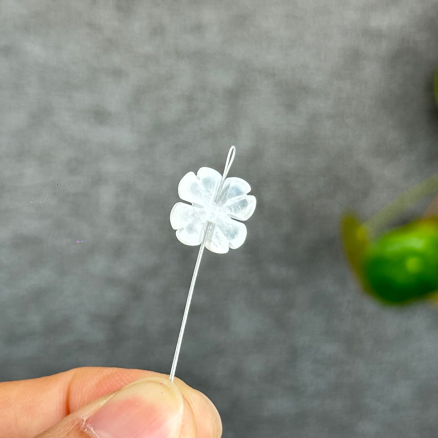 Natural Moonstone Four Leaf Clover Charm