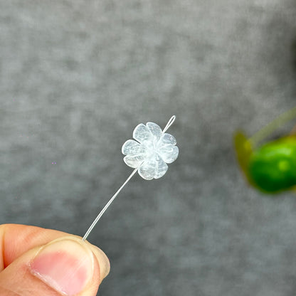 Natural Moonstone Four Leaf Clover Charm