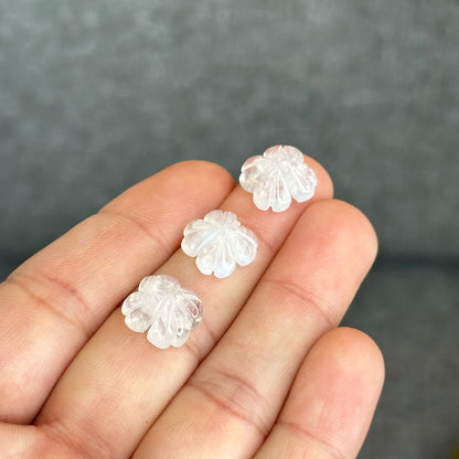 Natural Moonstone Four Leaf Clover Charm