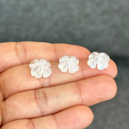 Natural Moonstone Four Leaf Clover Charm