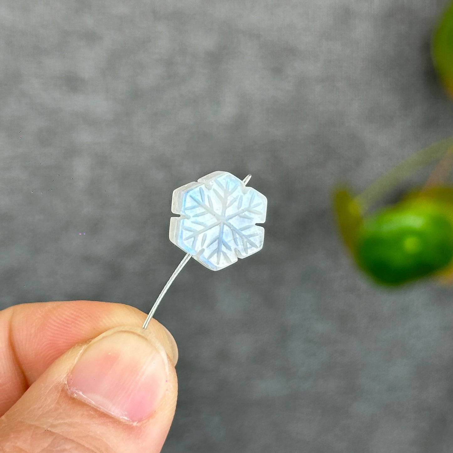 Natural Moonstone Snowflake Charm