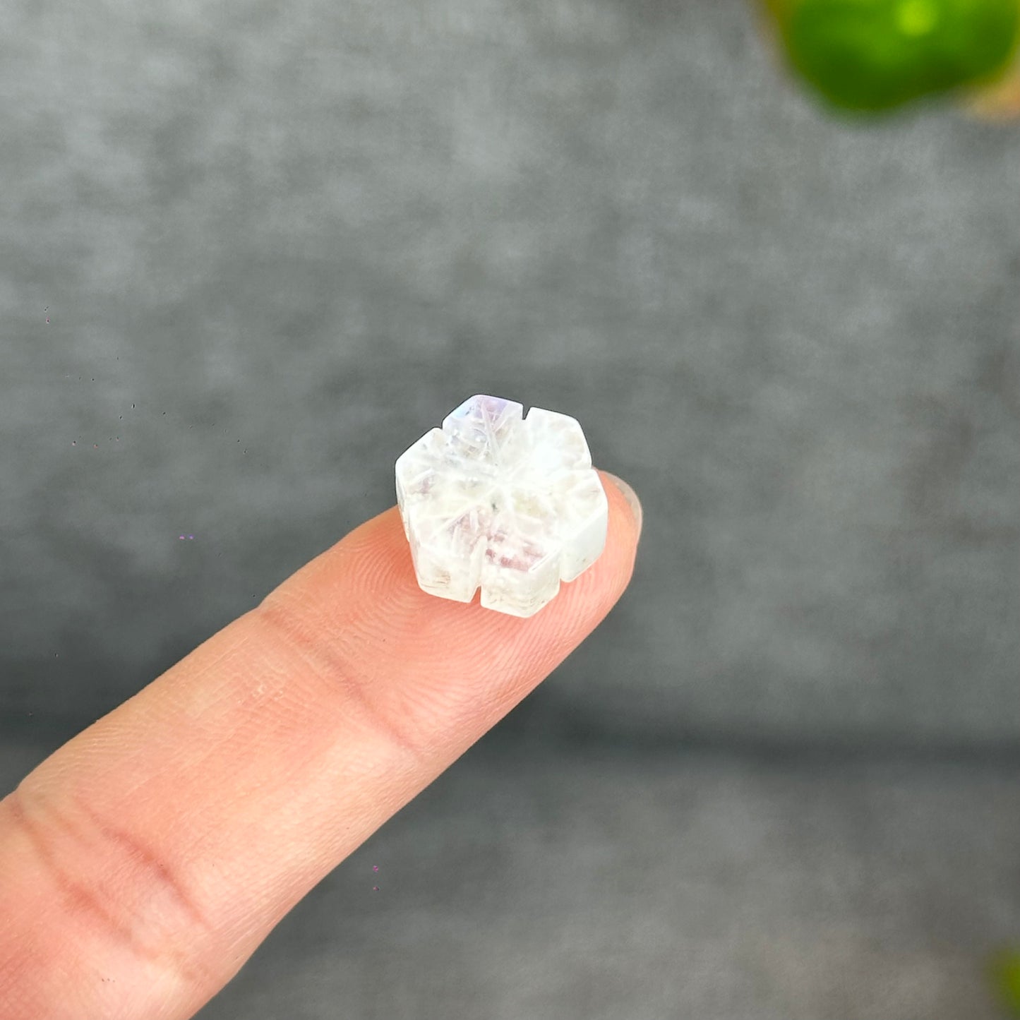 Natural Moonstone Snowflake Charm