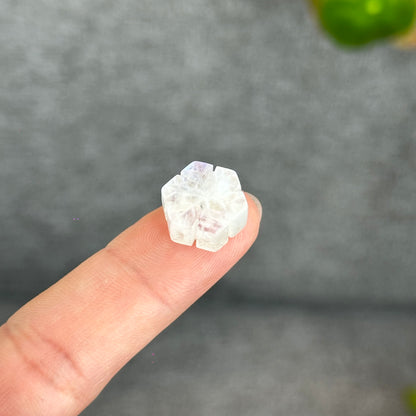 Natural Moonstone Snowflake Charm