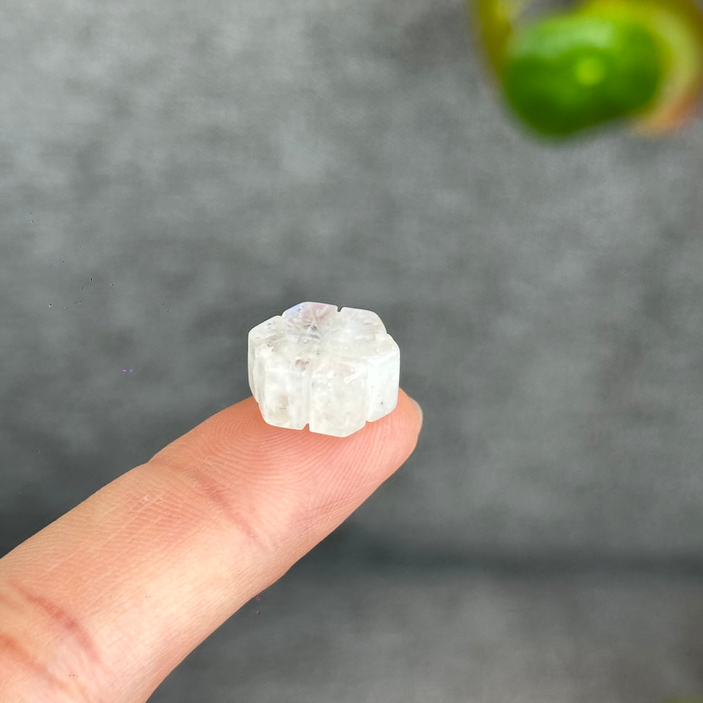 Natural Moonstone Snowflake Charm