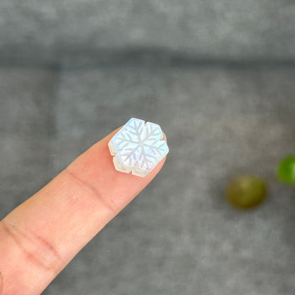 Natural Moonstone Snowflake Charm