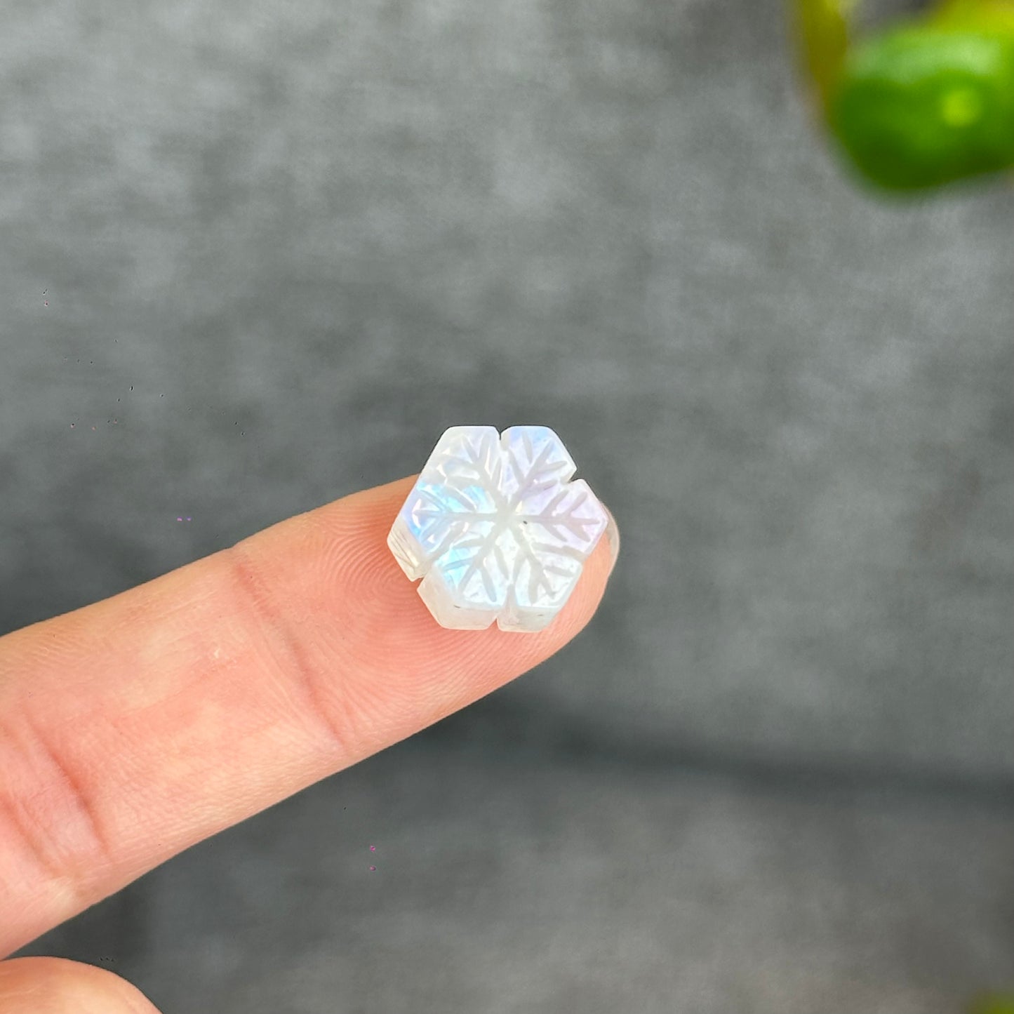 Natural Moonstone Snowflake Charm