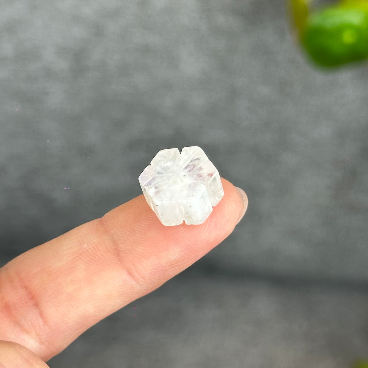 Natural Moonstone Snowflake Charm