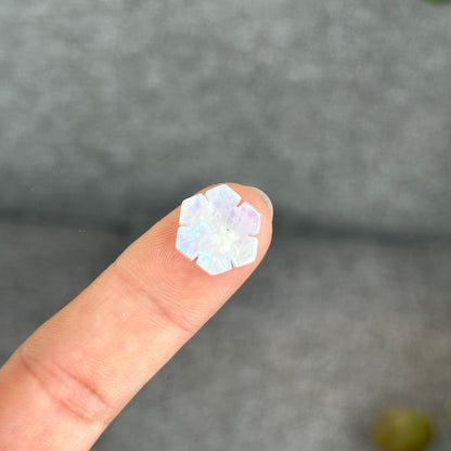 Natural Moonstone Snowflake Charm