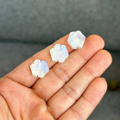 Natural Moonstone Snowflake Charm