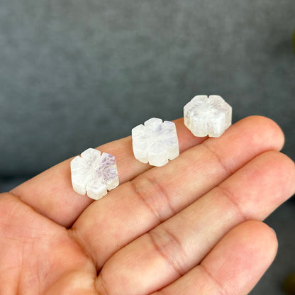 Natural Moonstone Snowflake Charm