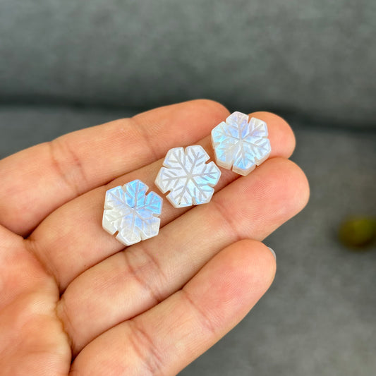 Natural Moonstone Snowflake Charm