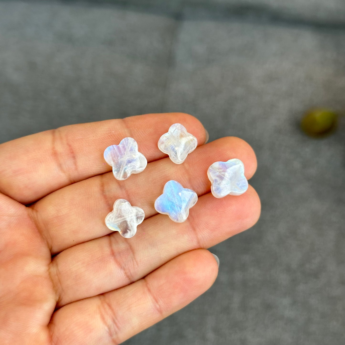 Natural Moonstone Four Point Charm