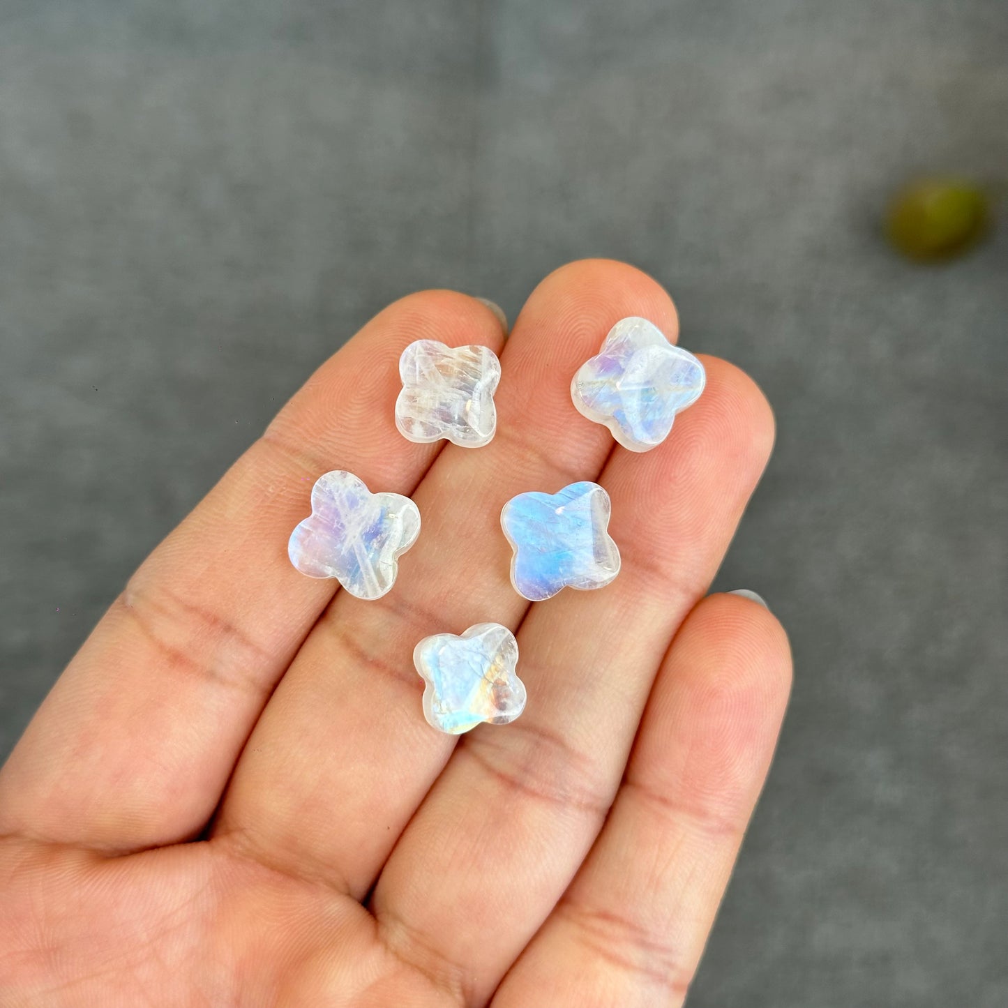 Natural Moonstone Four Point Charm