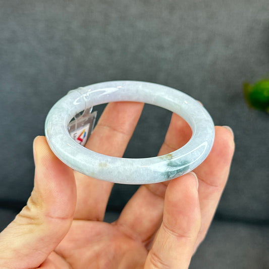 Light Lavender Jadeite Jade Bangle Chopstick Sytle Size 50.7 mm Certificate 754522