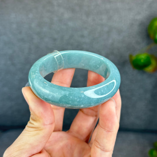 Natural Jadeite Jade Bangle Leaf Style Size 53 mm