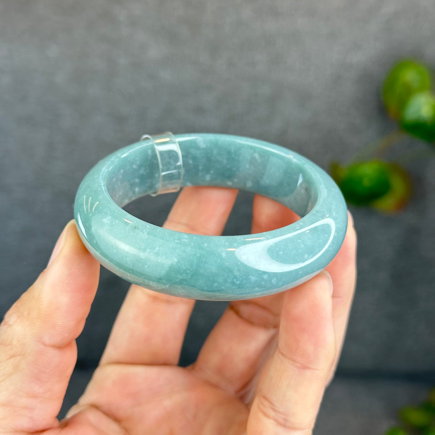 Bracelet Jadeite Jade Style Feuille Taille 53 mm
