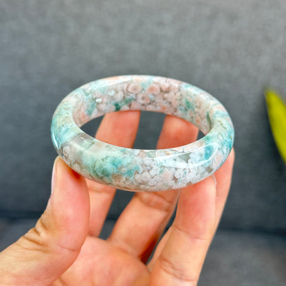 Natural Floral Agate Bangle Size 53 mm