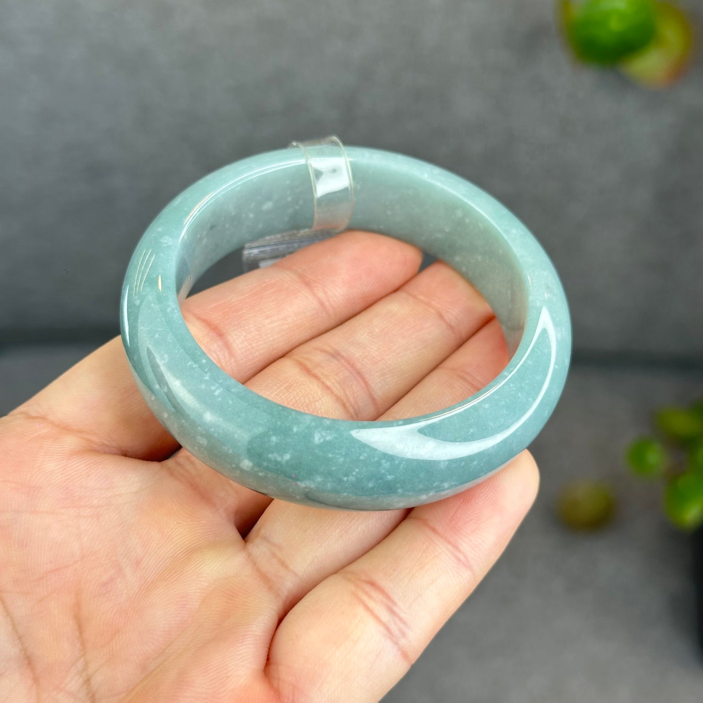 Bracelet Jadeite Jade Style Feuille Taille 53 mm