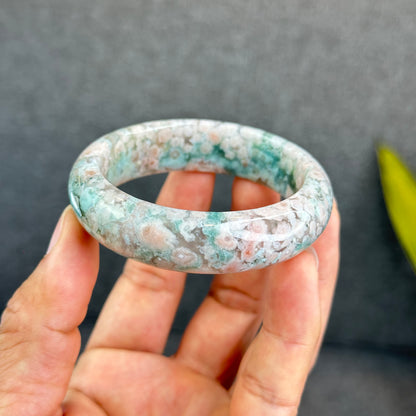Natural Floral Agate Bangle Size 53 mm
