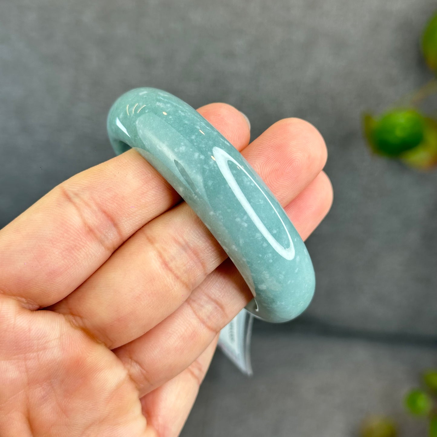 Bracelet Jadeite Jade Style Feuille Taille 53 mm
