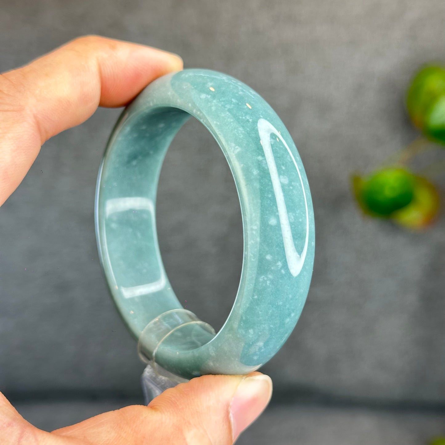 Bracelet Jadeite Jade Style Feuille Taille 53 mm