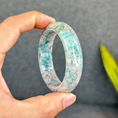 Natural Floral Agate Bangle Size 53 mm