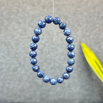 Natural Faceted Blue Sapphire Bracelet Size 9 mm