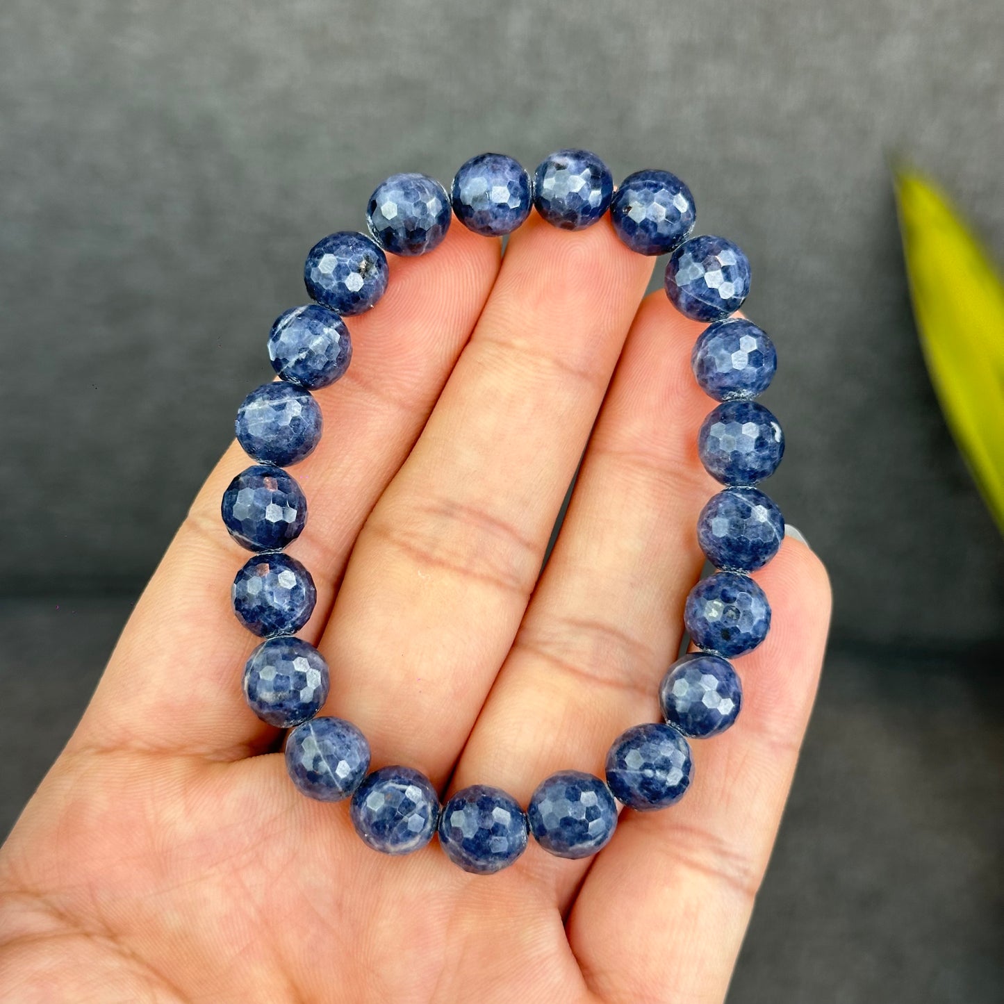 Natural Faceted Blue Sapphire Bracelet Size 9 mm