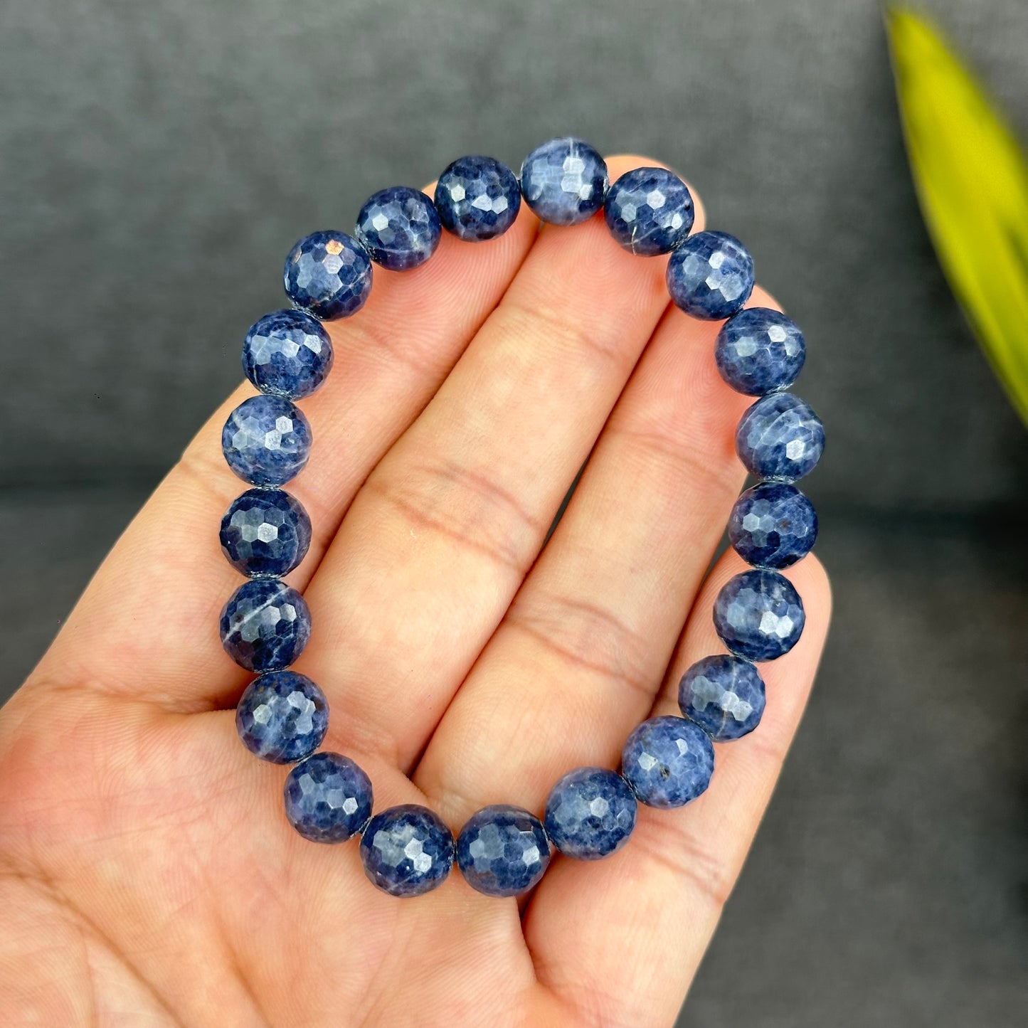 Natural Faceted Blue Sapphire Bracelet Size 9 mm