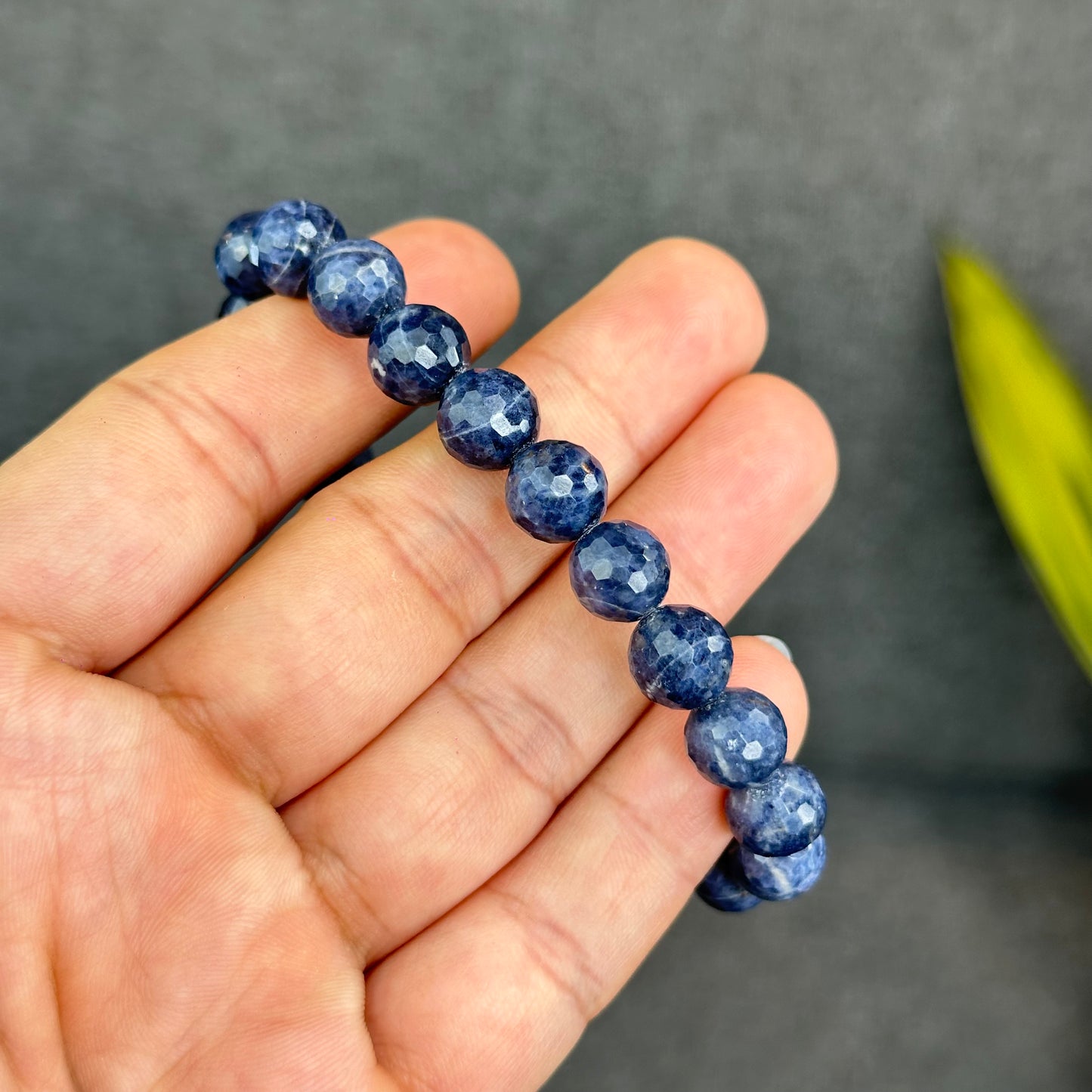 Natural Faceted Blue Sapphire Bracelet Size 9 mm