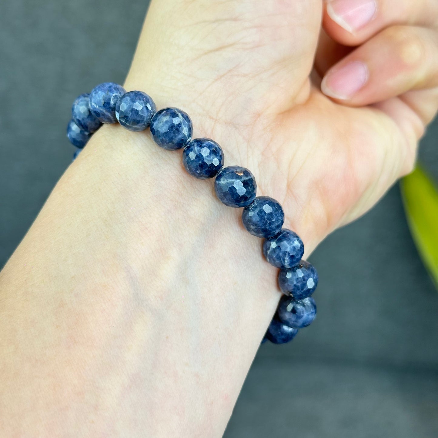 Natural Faceted Blue Sapphire Bracelet Size 9 mm