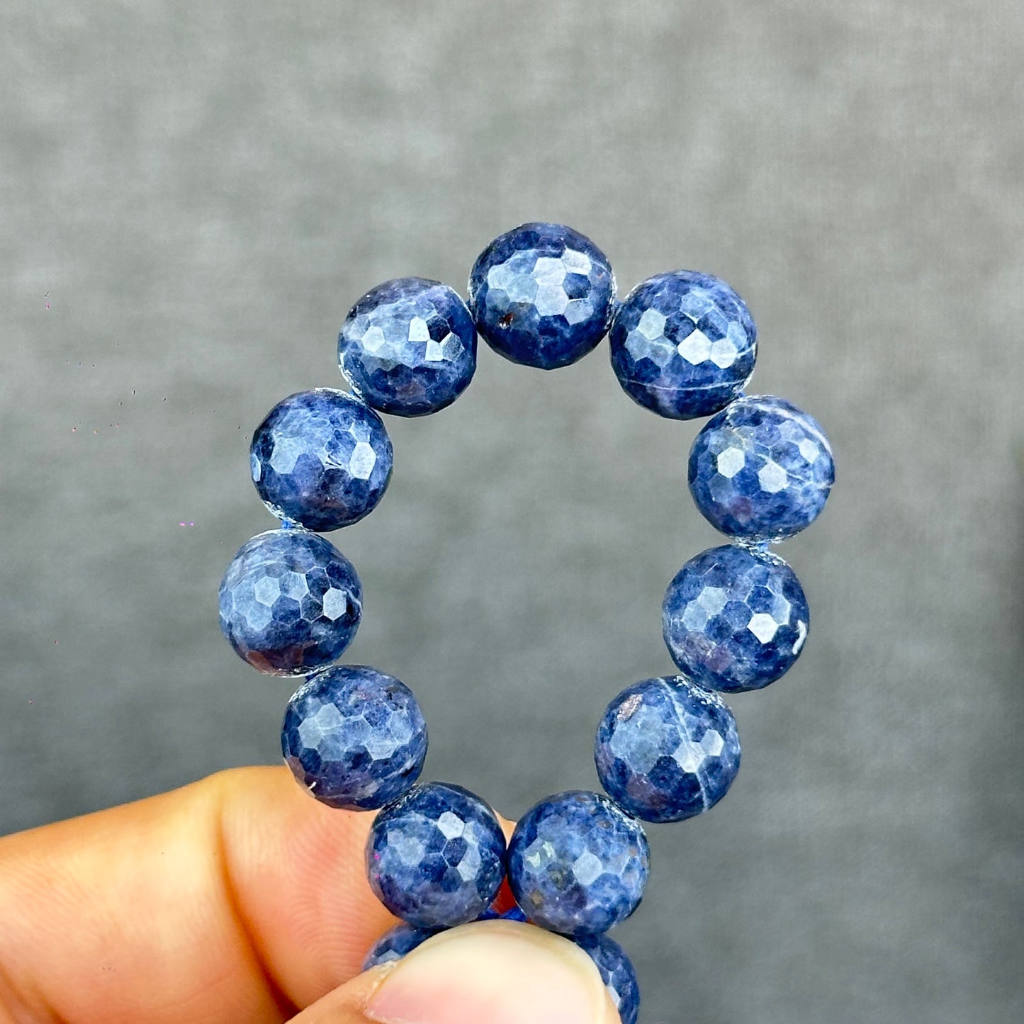 Natural Faceted Blue Sapphire Bracelet Size 9 mm