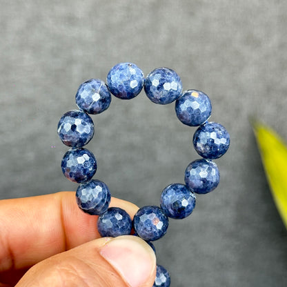 Natural Faceted Blue Sapphire Bracelet Size 9 mm