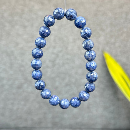 Natural Faceted Blue Sapphire Bracelet Size 9.5 mm