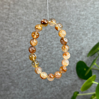 Fire Quartz with Golden Healer Bracelet Size 10.5 mm