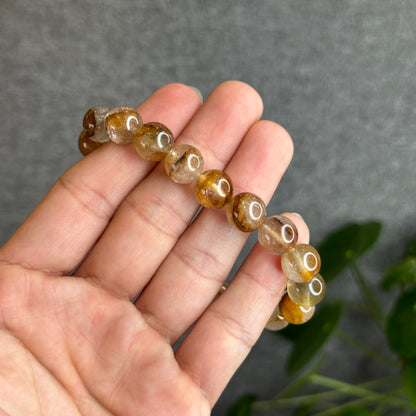 Fire Quartz with Golden Healer Bracelet Size 10.5 mm