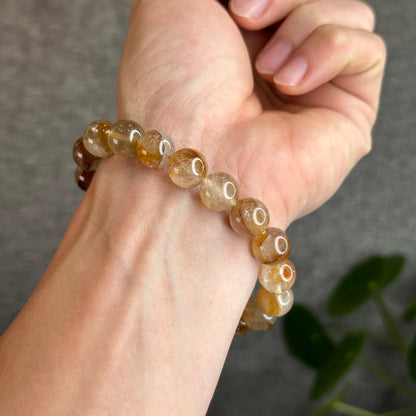 Fire Quartz with Golden Healer Bracelet Size 10.5 mm