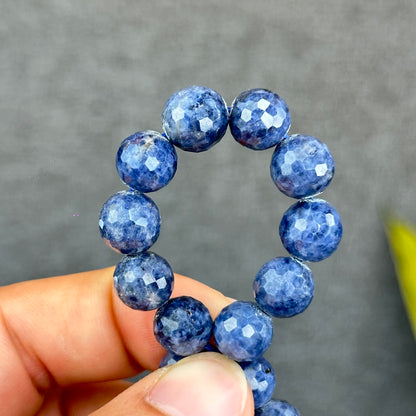 Natural Faceted Blue Sapphire Bracelet Size 9.5 mm