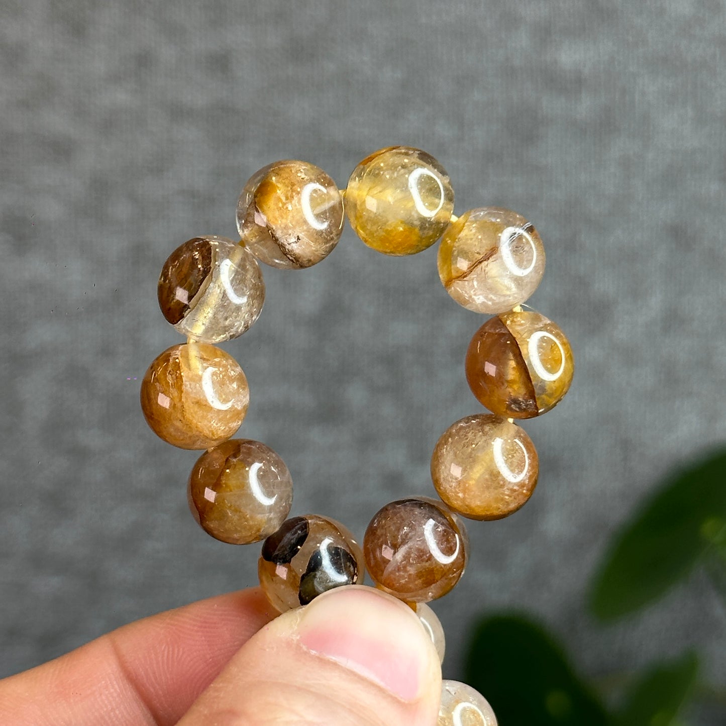 Fire Quartz with Golden Healer Bracelet Size 10.5 mm