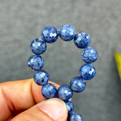 Natural Faceted Blue Sapphire Bracelet Size 9.5 mm